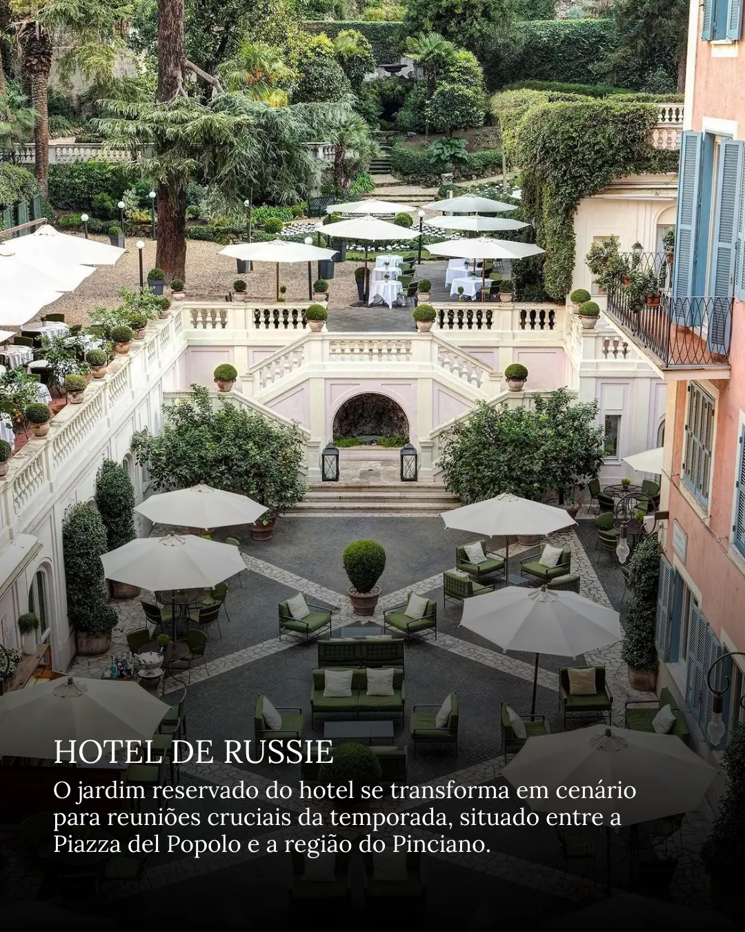 Hotel de Russie, roteiro personalizado de Roma